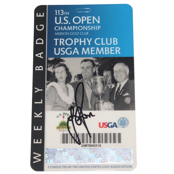 Justin Rose Signed 2013 US Open at Merion GC Badge JSA ALOA
