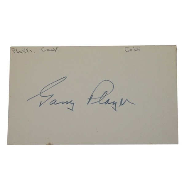 Vintage Gary Player Signed 3x5 Card JSA ALOA