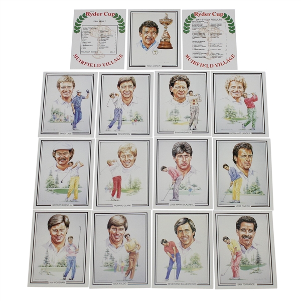 Set of 15 The Ryder Cup 1987 Golf Cards