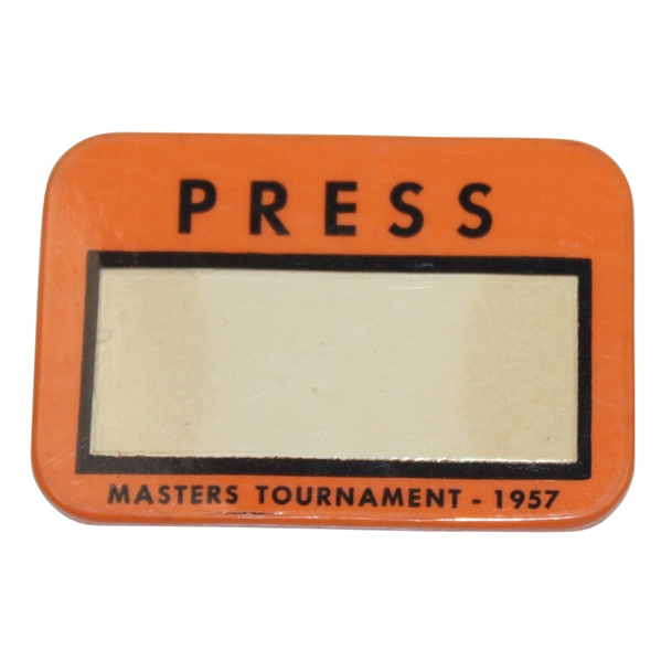 1957 Masters Tournament 'Press' Badge