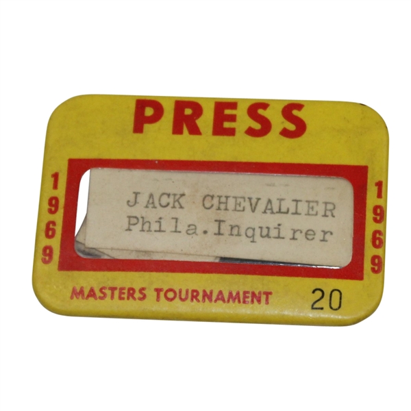 1969 Masters Tournament 'Press' Badge #20