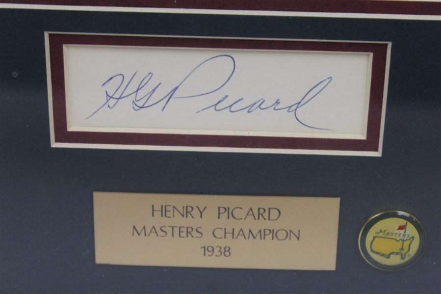 H.G. Picard Signed 1938 Masters Champion Display - Framed JSA ALOA