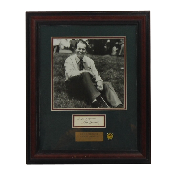 Ralph Guldahl Signed 1939 Masters Champion Display - Framed JSA ALOA