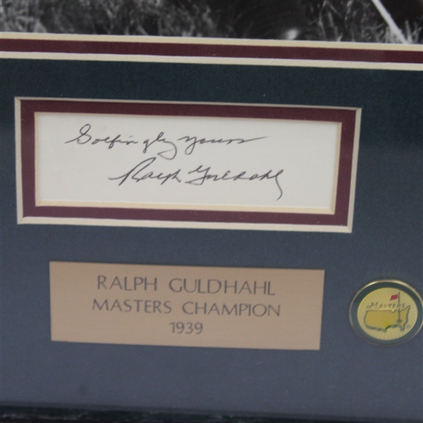 Ralph Guldahl Signed 1939 Masters Champion Display - Framed JSA ALOA