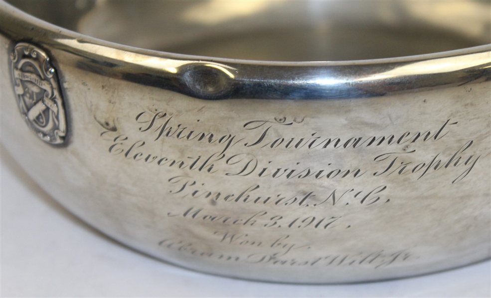 1917 Pinehurst CC Spring Tournament Sterling Trophy Won by Abram Darst Wilt Jr. 