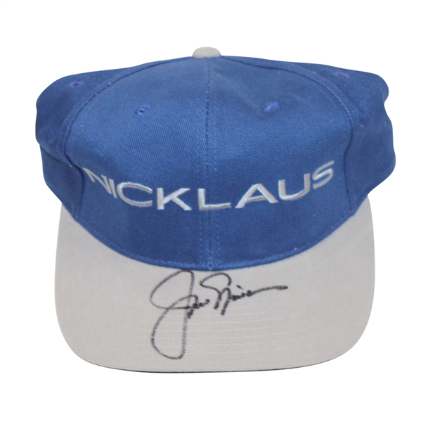 Jack Nicklaus Signed 'Nicklaus' Blue and Silver Hat JSA ALOA