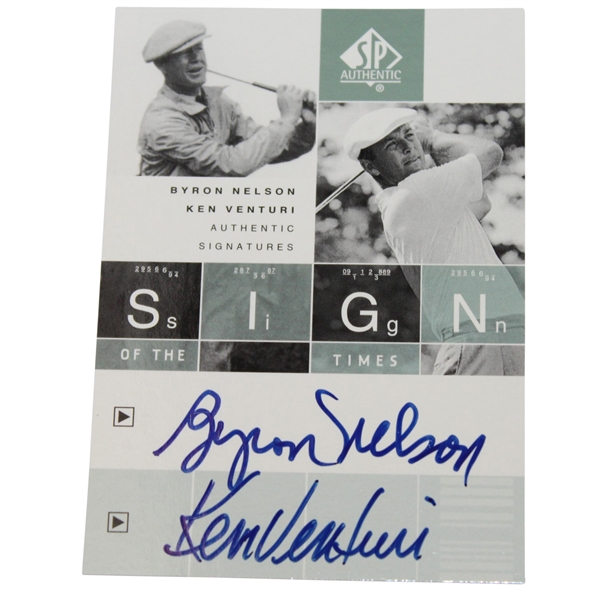 Byron Nelson & Ken Venturi Signed 'Sign of the Times' Upper Deck Golf Card JSA ALOA