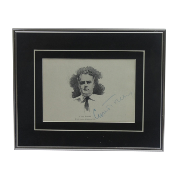 Cyril Tolley Signed 'British Amateur Champion 1929' Drawing Display - Framed JSA ALOA