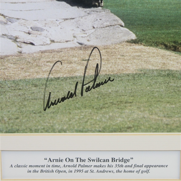 Arnold Palmer Signed 'Arnie on the Swilcan Bridge' Farewell Photo JSA ALOA