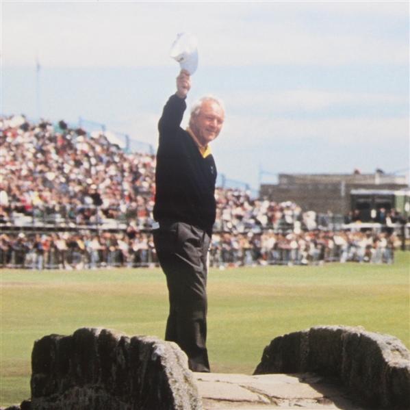 Arnold Palmer Signed 'Arnie on the Swilcan Bridge' Farewell Photo JSA ALOA