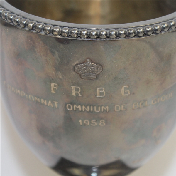 1958 Belgian Open Trophy from Winner Ken Bousfield - Tournament Issued Winners Trophy
