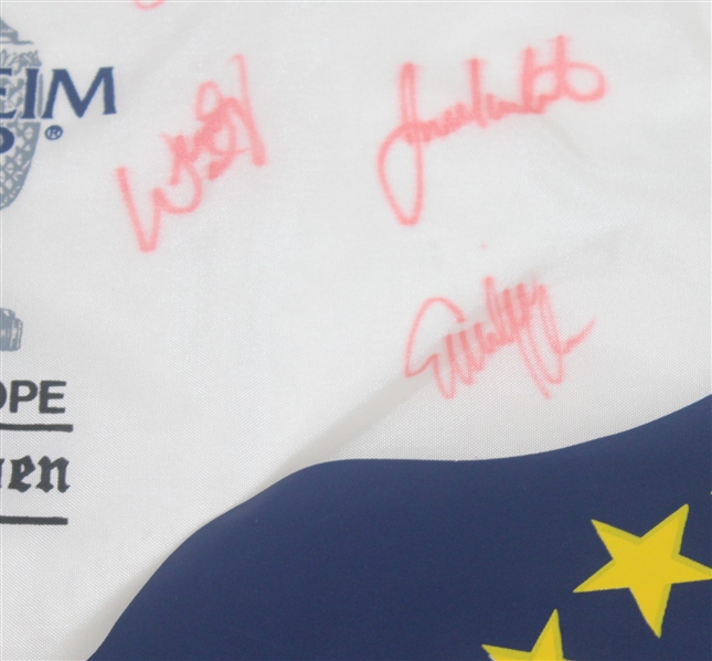 2002 Solheim Cup Course Flown Flag Signed by Winning USA Team w/Official Badge JSA ALOA