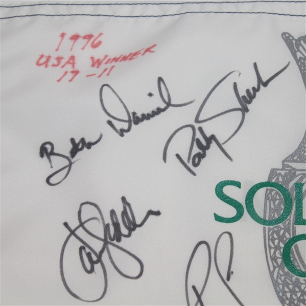 1996 Solheim Cup Course Flown Flag Signed by USA Team w/Patty Sheehan Caddy Plate JSA ALOA
