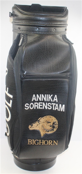 Annika Sorenstam 1997 Tour Golf Bag with Her Glove & 1992 LPGA Mazda Contestant Badge