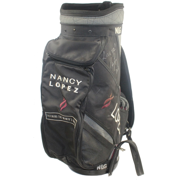 Nancy Lopez's Signed Personal 1997 Tour Golf Bag & Her 1999 Office Depot Money Clip
