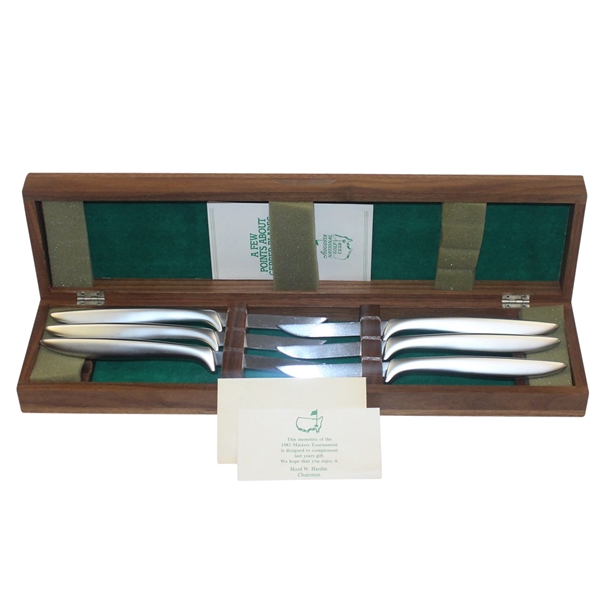 1983 Masters Tournament Gift - Gerber Steak Knives in Original Box with Notes