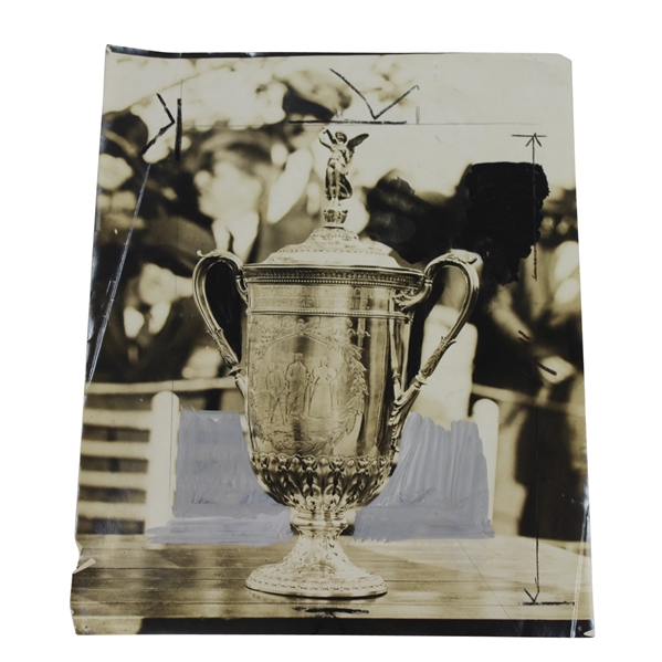1924 US Open Original Wire Photo - Trophy