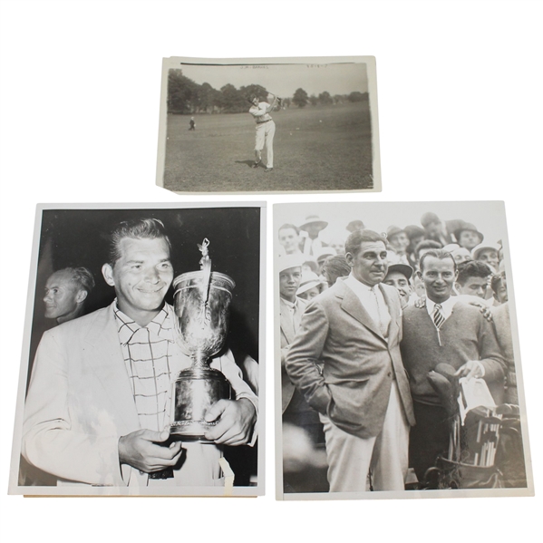 Jim Barnes, Olin Dutra, & Julius Boros Original Wire Photos - US Open Champions
