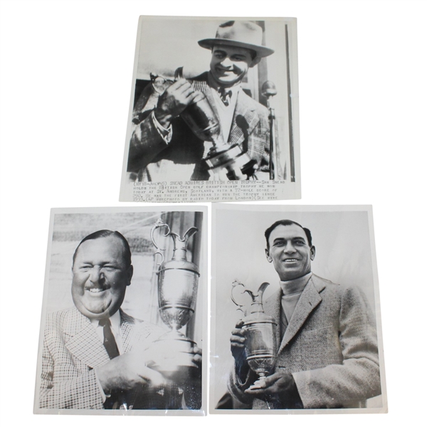 Ben Hogan, Bobby Locke, & Sam Snead Original Open Championship Press Photos