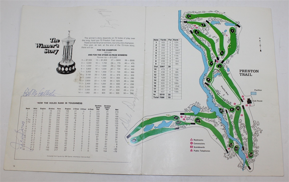 1969 Byron Nelson Golf Classic Program Signed by 12 Including Palmer JSA ALOA