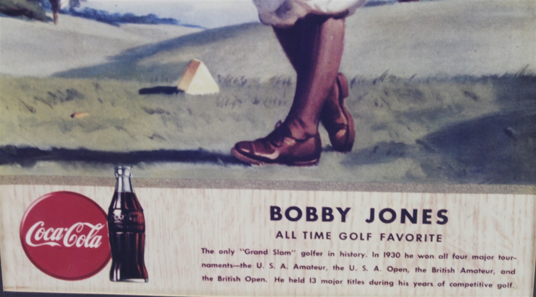 Bobby Jones Reproduction Coca-Cola Advertisement Sign - Framed