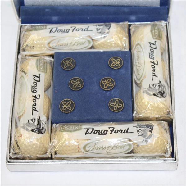 Classic Dozen Doug Ford 'Sears Best' Golf Balls with Ball Markers in Original Box