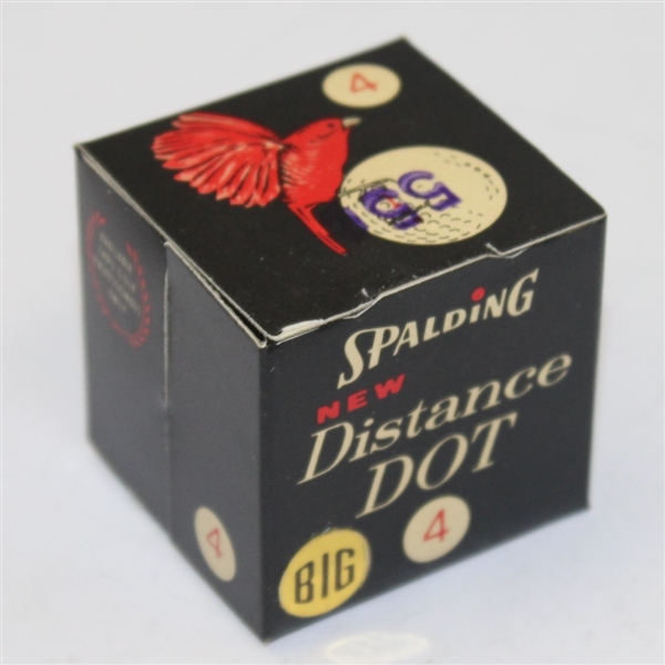 Classic Dozen Spalding 'Distance Dot' Golf Balls in Original Box with Advert Sign