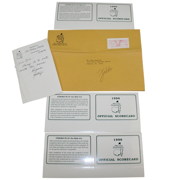 Lot of Three 1996 Masters Tournament Official Scorecards with Original Envelope 