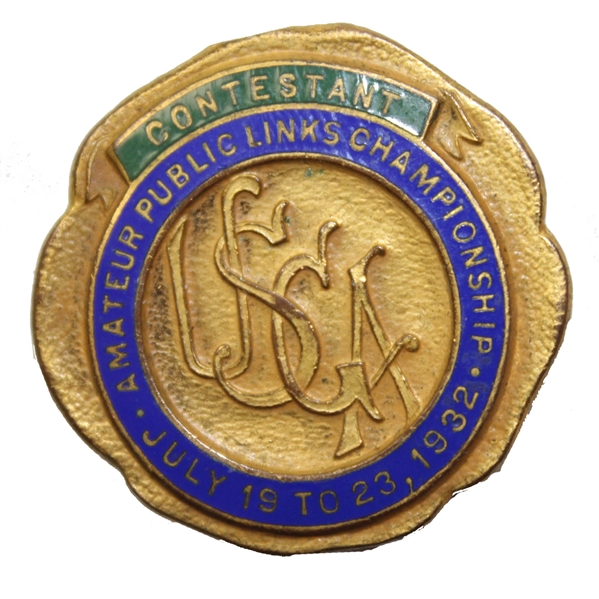 1932 USGA Amateur Public Links Contestant Badge