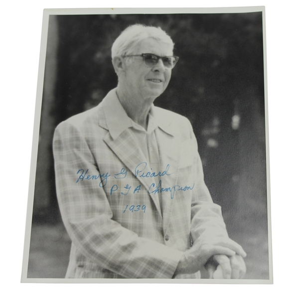 Henry Picard Signed 8x10 Photo - with 'PGA Champion 1939' Inscription-'38 Masters Champ JSA ALOA