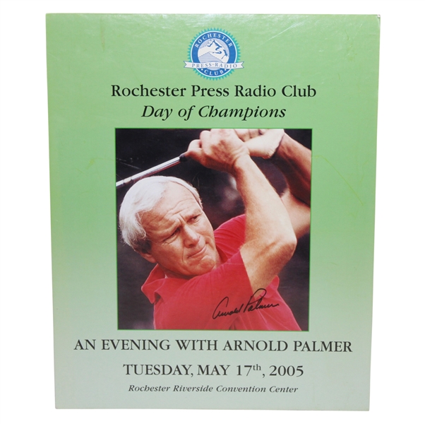 Arnold Palmer Signed 2005 Rochester Press Radio Club Display Photo JSA ALOA