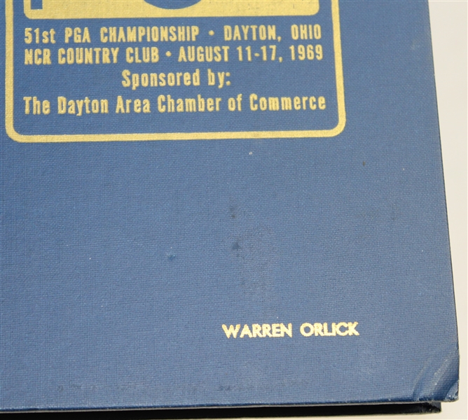 1969 PGA Championship Hardbound Program for Warren Orlick - Former PGA President