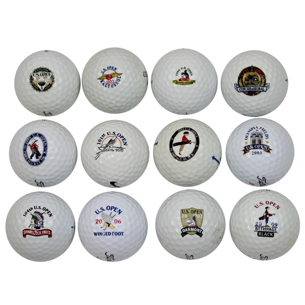 Lot of Twelve US Open Logo Golf Balls