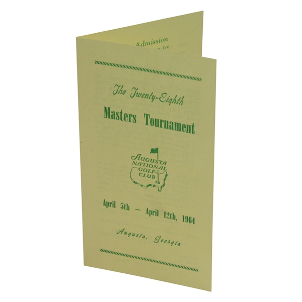 1964 Masters Tournament Original Ticket Brochure for Prospective Patrons