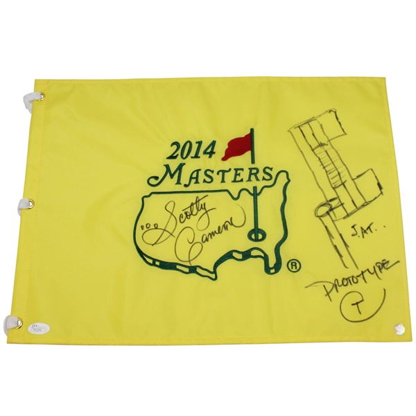 Scotty Cameron Signed 2014 Masters Flag with His J.A.T. Prototype Design JSA #P52346
