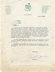 1960s Augusta National Membership Invitation Signed by Bobby Jones - Unparalleled Opportunity- JSA ALOA
