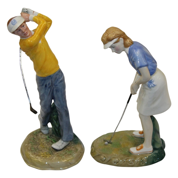 Two Royal Doulton Golf Figures - Teeing Off & Winning Putt