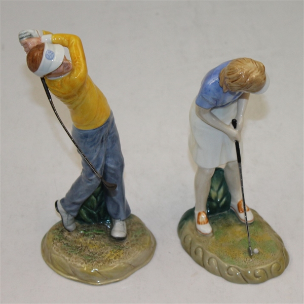 Two Royal Doulton Golf Figures - Teeing Off & Winning Putt