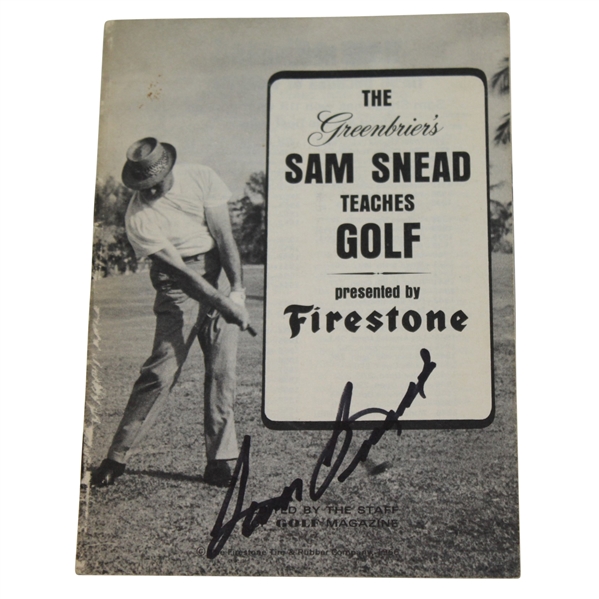 Sam Snead Signed 1966 'Greenbrier's Sam Snead Teaches Golf' 24 Page Booklet JSA ALOA