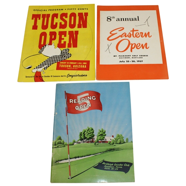 Three 1950's Tournament Programs - Tucson Open, Reading Open, and Eastern Open