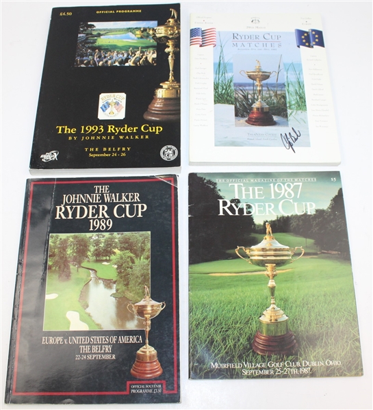 Lot of Eleven Ryder Cup Tournament Programs - 1987-2008 - Cups #27-37 JSA ALOA