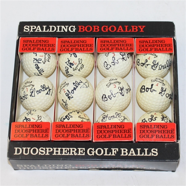 Dozen Signed Bob Goalby Signature Golf Balls in Original Box JSA ALOA