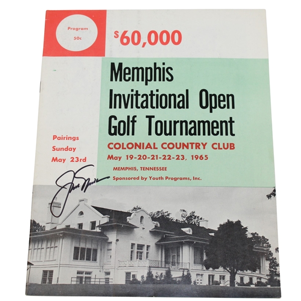 Jack Nicklaus Signed 1965 Memphis Invitational Tournament Program-14th Career Win For Jack- JSA ALOA