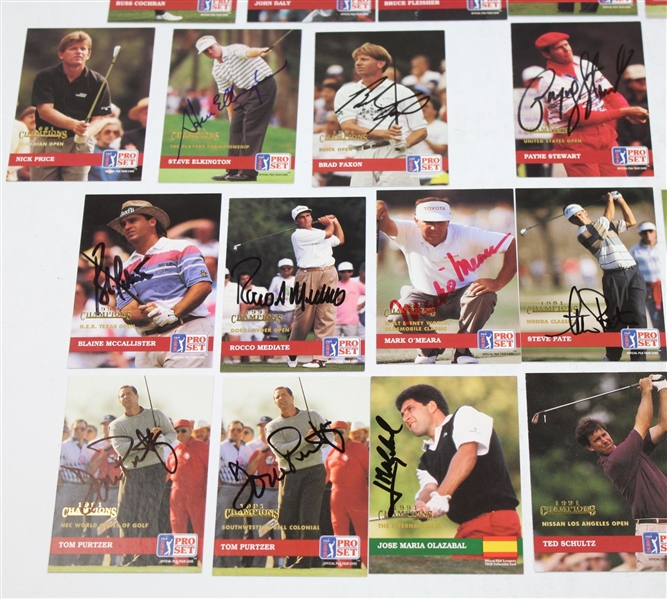 28 Signed 1991 Champions Seldom Seen Cards Including Payne Stewart JSA ALOA