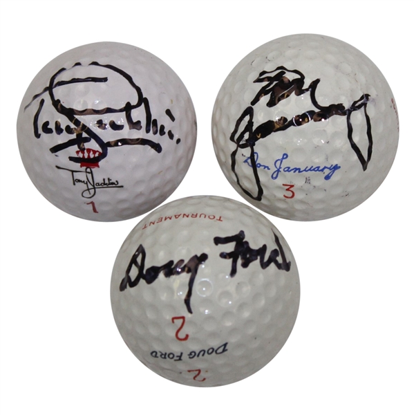 Doug Ford, Don January, & Tony Jacklin Signed Signature Model Golf Balls JSA ALOA