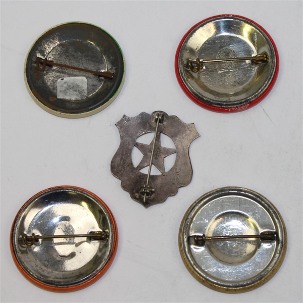 Five Assorted Classic Caddy Badges - One Sterling Silver