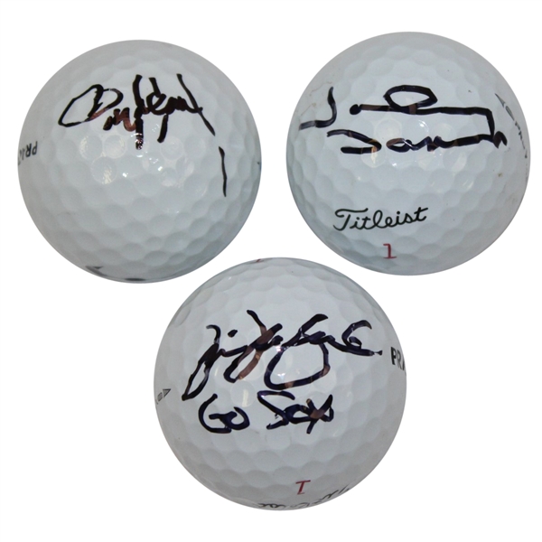 Roger Clemens, Johnny Damon, and Tim Wakefield Signed Golf Balls JSA ALOA