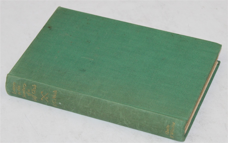 1935 'Letters to the Secretary of a Golf Club' Book Signed by George Nash JSA ALOA
