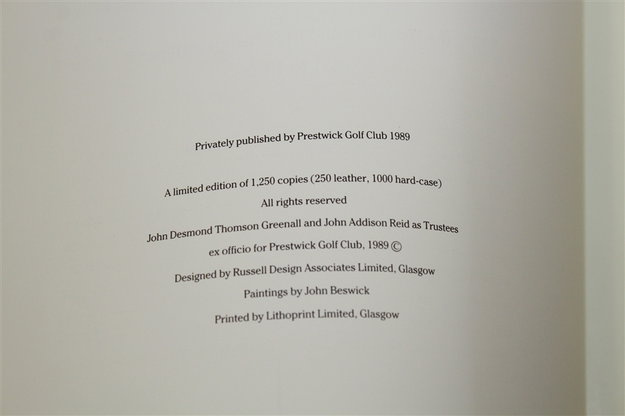 'Prestwick Golf Club - Birthplace of the Open' Ltd Ed. 143/250 Book by Smail