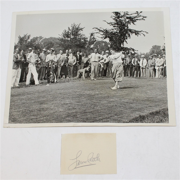 Lawson Little Signed Cut with 1935 US Amateur Wire Photo JSA ALOA